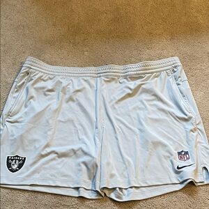 Nike Light Gray Raiders NFL Shorts